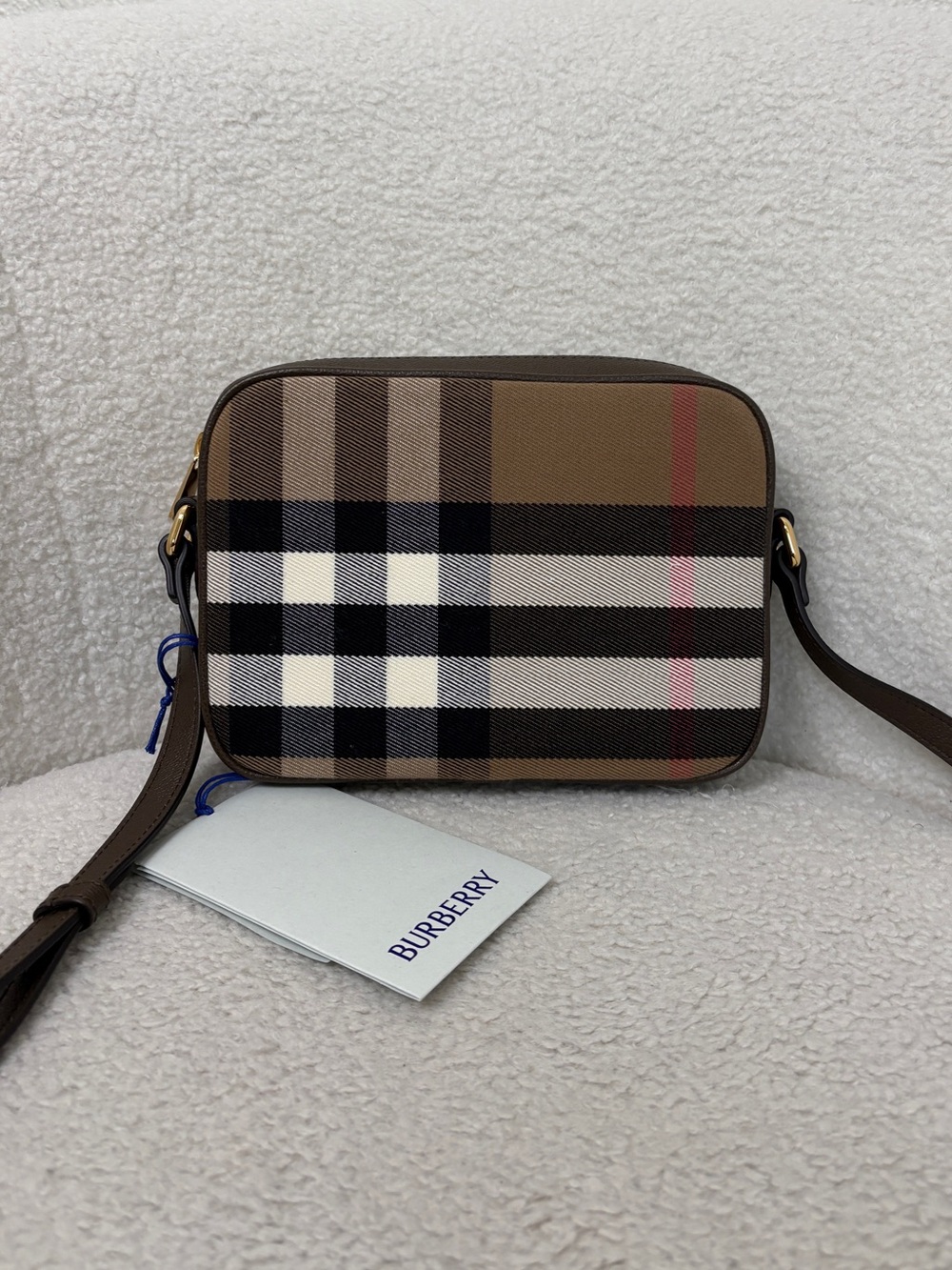 Burberry Brown Check Crossbody Bag new - Picture 2 of 11